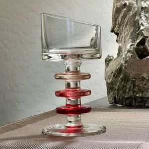 Modernist 3 Disk Ronald Stennett Willson Sheringham candlestick Red Multicolor